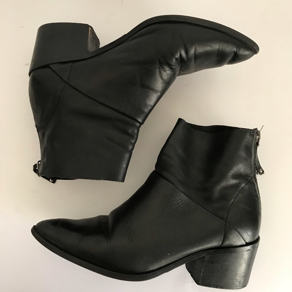 Topshop Black Leather Boots size 9